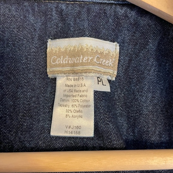 Coldwater Creek - Blue Denim Floral Tapestry Jacket - Size PL - Picture 2 of 6